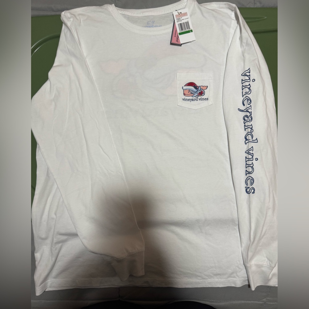 Vineyard Vines Festive White Pocket Tee